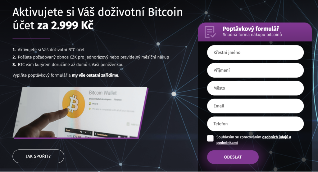 výchozí stránka webu bitcoinpoint.cz